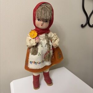 Vintage Hand Paper Mache, Hand-Painted Figurine/ Doll POLAND 12"